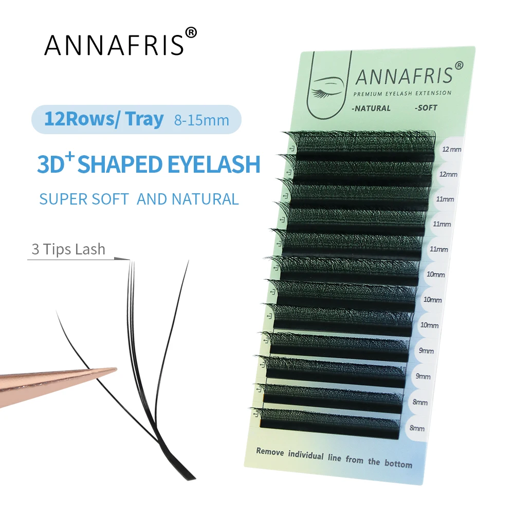 Eyelash Extension Human Hair - ANNAFRIS 3D W Drie Core Wimperverlenging