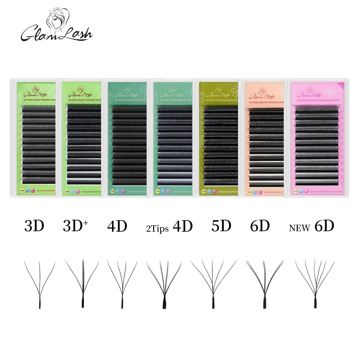 Eyelash Extension Human Hair - GLAMLASH W Vorm Bloom 3D 4D