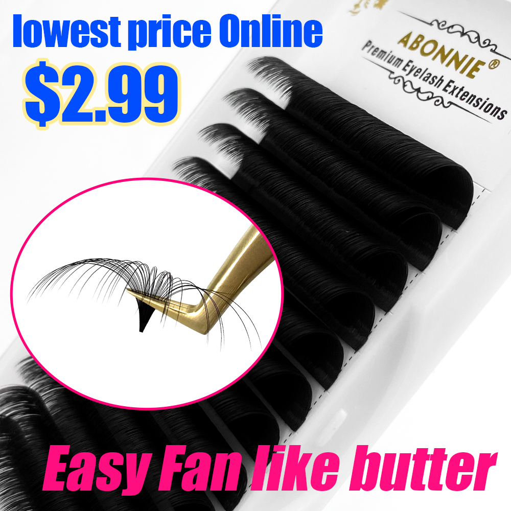 Eyelash Extension Human Hair - Abonnie 0,03-0,10 mm Gemakkelijke Fan Wimpers