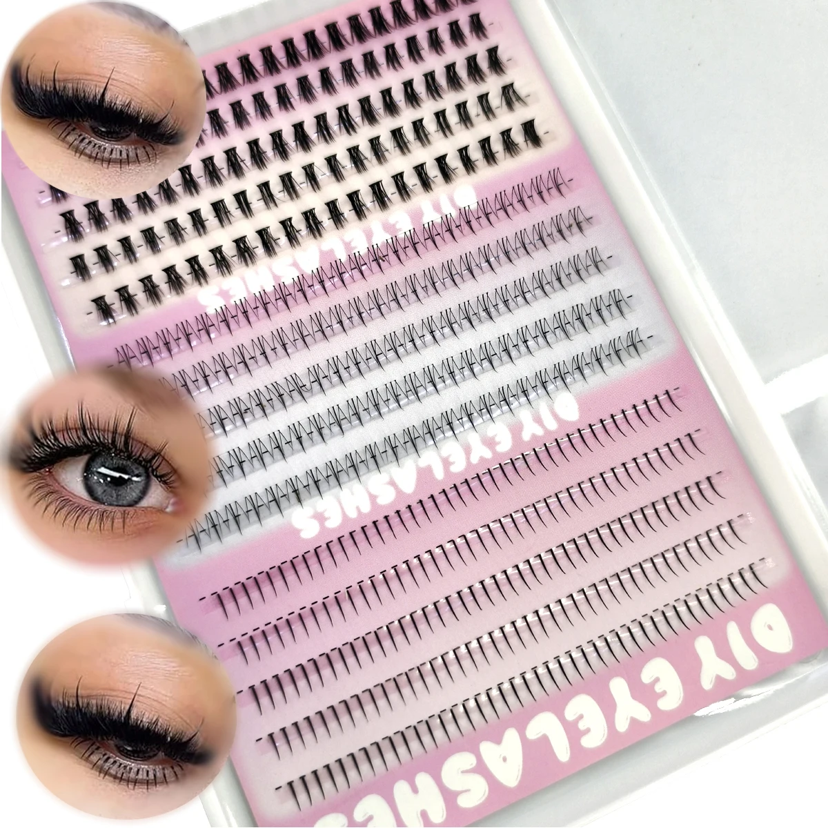 Eyelash Extension Human Hair - AMSDCN 3styleBottom 15 rijen Wimpers Verlenging