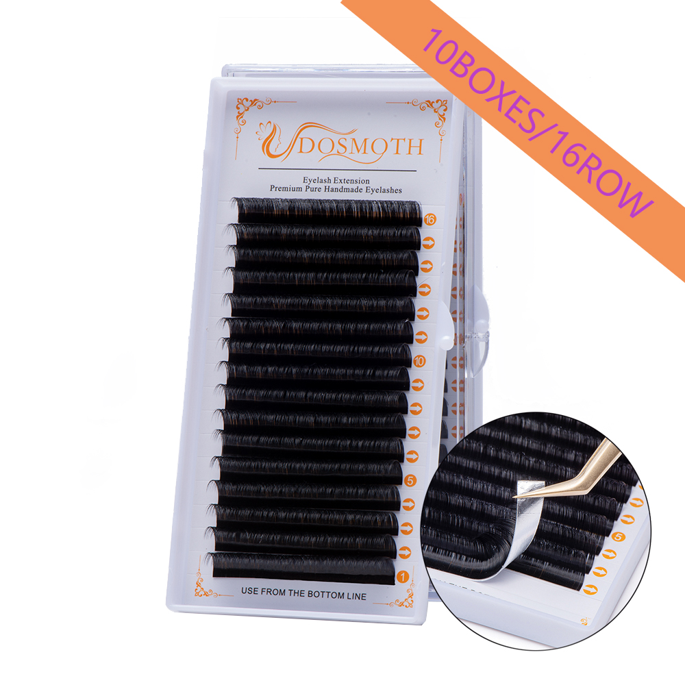 Eyelash Extension Human Hair - Dosmoth 10 Boxes 16 Rijen 7-16Mm
